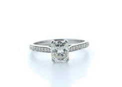 18k White Gold Radiant Cut Diamond Ring 1.36 (1.19) Carats