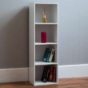 Vida Designs Oxford 4 Tier Cube Shelf White Wood Shelf Display
