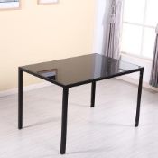 Panana black glass Dining Table 105cm x 60cm approx