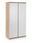 Julian Bowen Jupiter 2 Door Wardrobe - White-Oak D 57cm, W 100.5cm, H 191cm