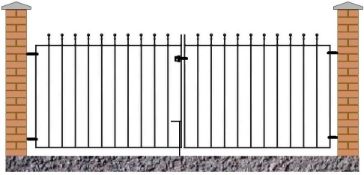 Manor Ball Top Metal Driveway Gates height 110 cm width 240cm (2 x 120cm)