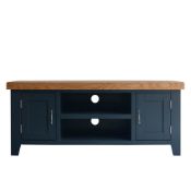 ROSELAND FURNITURE CHATSWORTH BLUE 120CM LARGE TV STAND