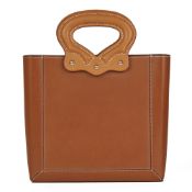 Hermès Fauve & Natural Barenia Leather Cut Out Handle Tote