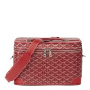 Goyard Red Chevron Canvas Train Case