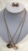 Bronze Milor Italy Rose Gold Finish Pendants & Earrings