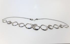 Silver Swarovski Half Moon Necklace