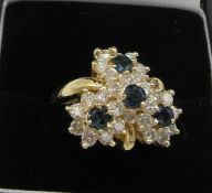 14Ct Yellow Gold 4 Piece Sapphire & Diamond Ring Set