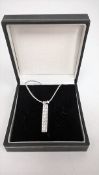 Danish Pilgrim Modernist Silver Plated Drop Pendant Necklace