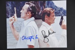 ROGER MOORE & CHRISTOPHER LEE Original signatures
