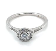 Diamond Cluster Engagement Ring Set In Platinum,