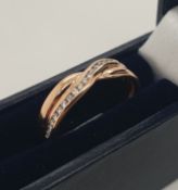 Diamond Twist Ring Set In 18K Rose Gold