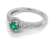 Diamond & Emerald Engagement Ring