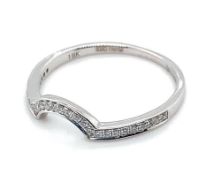 Diamond Curved Eternity Ring, 18K White Gold