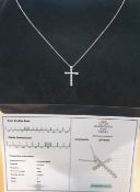 Diamond Cross Necklace Set In 18K White Gold