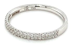 Micro Set Half Eternity Ring, 18K White Gold