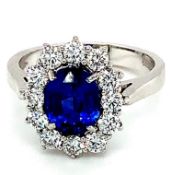 Sapphire & Diamond Engagement Ring