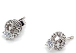 Diamond Earrings Set In 18K White Gold