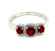 Engagement Ring Set In 18K White Gold