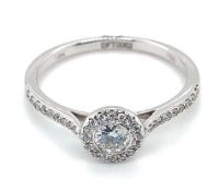 Engagement Ring, 18K White Gold