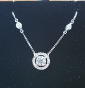 Diamond Necklace Set In 18K White Gold