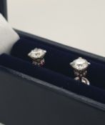 Diamond Earrings Set In 18K White Gold