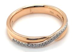 Diamond Twist Ring Set In 18K Rose Gold