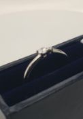Diamond Engagement Ring Set In 18K White Gold