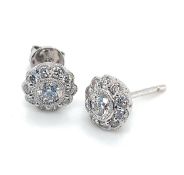 Diamond Earrings Set In 18K White Gold