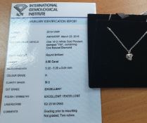 Diamond Solitaire Necklace Set In 18K White Gold
