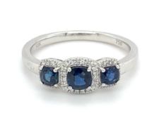 Sapphire & Diamond Engagement Ring