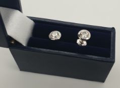 Diamond Earrings Set In 18K White Gold