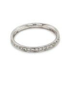 Channel Set Half Eternity Ring Set In 18K White Gold