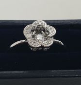 Dancing Diamond Ring, 18K White Gold