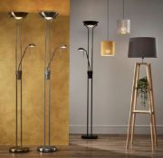 (R5O) 2x The Lighting Collection Father And Child Floor Standing Lamp. (1x Gold. 1x Silver)