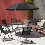 (R4K) 1x Cuba 8 Piece Patio Set RRP £130. Galvanised Steel Frame. 1x 120x85cm Colour Matched table