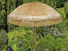 (R4I) 2x Items. 1x Tiki Grass Effect Beach Parasol. 1x Safari Pattern Beach Parasol (Both Have Ma