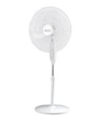 (R4F) 2 Items. 1x Stylec 20” Pedestal Fan White. 1x Helios Electric Fire Brushed Steel.