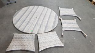 1x Rattan Table Round With Legs And Side Panels. (No Fixings) Table Diameter 140cm