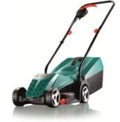 (R4D) 2 Items. 1x Bosch Rotak 32 R Corded Lawn Mower. 1x Qualcast E32 32cm 1200W Electric Rotary La