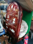Vintage Red Lacquer Dining Table