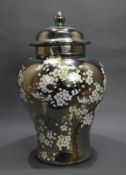 Lidded Oriental Silvered Urn