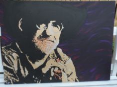 Sir Terry Pratchett. Large Oil On Canvas