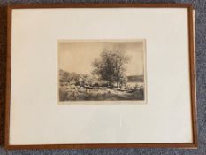 George Houston RSA, RI, RSW 1869-1947 Scottish signed etching 