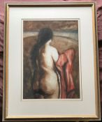 Gordon Brown Scottish artist Watercolour painting Red Robe