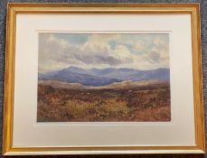 Captain George Drummond Fish (fl 1906-1938) Signed watercolour Scottish Moorland