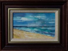 UNKNOW ARTIST, Red Sail, small Oil Painting
