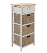 (R10C) 1x Atterley 6 Drawer Chest RRP £100. Acacia Wood With MDF Veneer And Seagrass. (H90 x W30 x