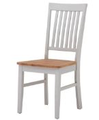 (R10B) 2x Henlow Dining Chairs. Solid Oak Topped Chairs. (H95x W43.5x D59cm)