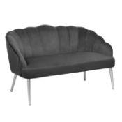 (R6L) 1x Sofia Scallop Occasional Sofa Grey