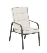 (R16) 6x Rowly Stackable Garden Chairs With 6x Cushions (Appears As New)